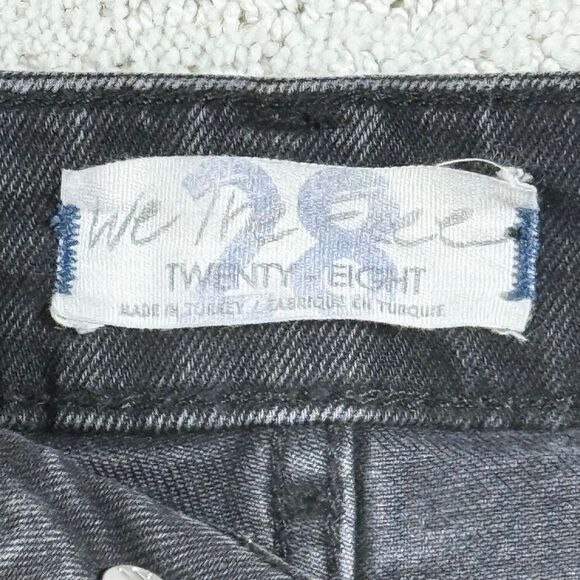 Free People We The Free Multi Button Up High Waist Straight Dark Charcoal Jeans - Picture 12 of 16